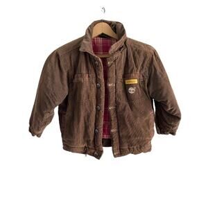 Timberland Corduroy‎ Insulated Quilted Kids Brown Button Jacket Sz 7
